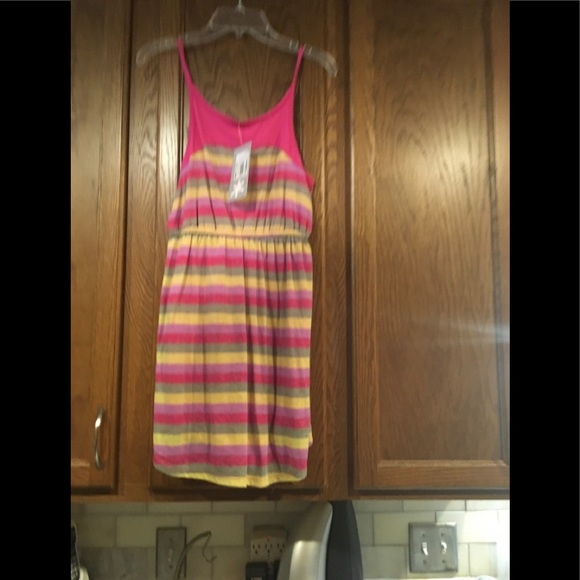 NWT Splendid Melange Stripe Tank Dress Dragonfruit - Picture 2 of 4